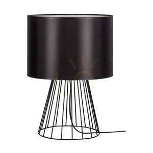 Lampa Stołowa Swan 1xE27 Max.40W Czarny Metal/Czarny Kabel PVC/Czarny Abażur Ø25 cm small 0