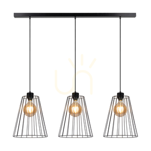 Lampa Wisząca Swan 3xE27 Max.60W Czarny Metal/Czarny Kabel PVC/Czarny Metalowy Klosz 117 cm small 1