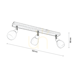 Lampa Sufitowa Talea Incl. 3xG9 LED Max.3W Brzoza/Biały Metal/Biały Szklany Klosz 55 cm small 4
