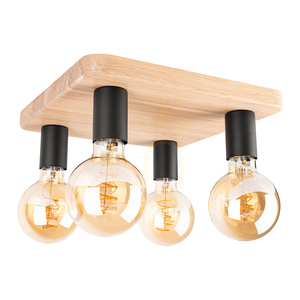 Lampa Sufitowa Tamea 4xE27 Max.25W Dąb Olejowany/Czarny Metal 40 cm small 0