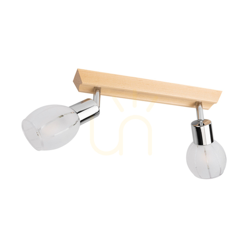Sprawdź Lampa Sufitowa Tessa 2xE14 Max.40W Brzoza/Satyna Metal/Biało-Transparentny Szklany Klosz 39 cm