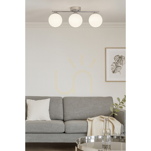 Lampa Sufitowa Tilo 3xE14 Max.25W Chrom Metal/Biały Szklany Klosz 54 cm small 3