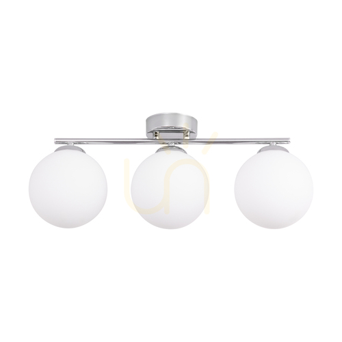 Sprawdź Lampa Sufitowa Tilo 3xE14 Max.25W Chrom Metal/Biały Szklany Klosz 54 cm