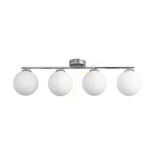 Sprawdź Lampa Sufitowa Tilo 4xE14 Max.25W Chrom Metal/Biały Szklany Klosz 77 cm