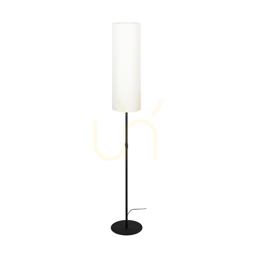 Sprawdź Lampa Podłogowa Tina 1xE27 Max.60W Czarny Metal/Czarny Kabel PVC/Biały Abażur Ø25 cm