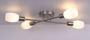 Lampa Sufitowa Tosca 4xE14 Max.40W Satyna Metal/Biały Szklany Klosz 67 cm small 2