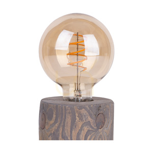 Lampa Stołowa Trabo 1xE27 Max.25W Sosna Bejcowana Szara/Czarny Kabel PVC Ø8-12 cm small 2