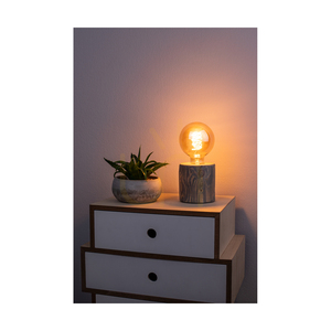 Lampa Stołowa Trabo 1xE27 Max.25W Sosna Bejcowana Szara/Czarny Kabel PVC Ø8-12 cm small 3