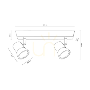 Lampa Sufitowa Venla Incl.2xGU10 Max.5W Dąb Olejowany/Chrom Metal 29 cm small 3