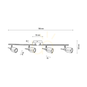 Lampa Sufitowa Vera 4xGU10 Max.35W Patyna Metal 78.8 cm small 2