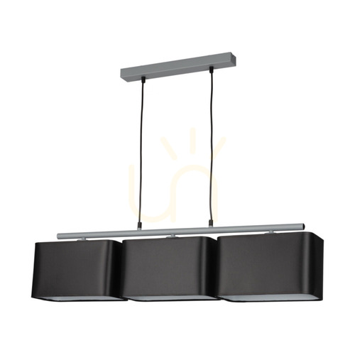 Sprawdź Lampa Wisząca Vertigo 3xE27 Max.25W Szary Metal/Czarny Kabel PVC/Czarny Abażur 86 cm