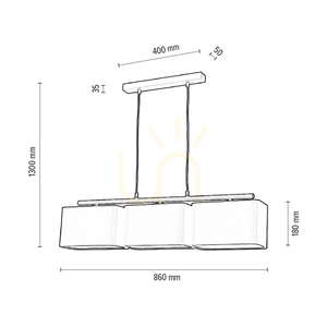 Lampa Wisząca Vertigo 3xE27 Max.25W Biały Metal/Czarny Kabel PVC/Czarny Abażur 86 cm small 2