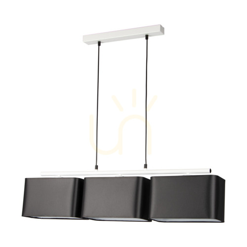 Sprawdź Lampa Wisząca Vertigo 3xE27 Max.25W Biały Metal/Czarny Kabel PVC/Czarny Abażur 86 cm
