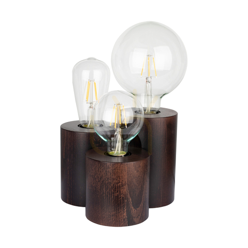 Sprawdź Lampa Stołowa Vincent Round 3xE27 Max.15W Drewno Bukowe Orzechowe/Czarny Kabel PVC 19.5 cm