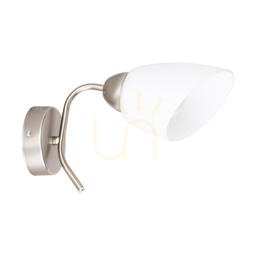 Sprawdź Kinkiet Viletta 1xE27 Max.60W Satyna Metal/Biały Szklany Klosz 29 cm