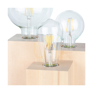 Lampa Stołowa Vincent Square 3xE27 Max.15W Brzoza/Czarny Kabel PVC 20 cm small 1