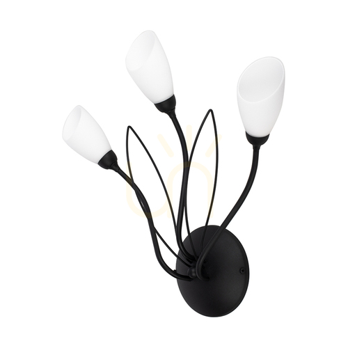Sprawdź Kinkiet Gloriosa 3xG9 Max.6W LED Czarny Metal/Biały Szklany Klosz 46 cm