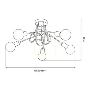 Czarna Lampa Sufitowa Turbino 5x E27 small 6