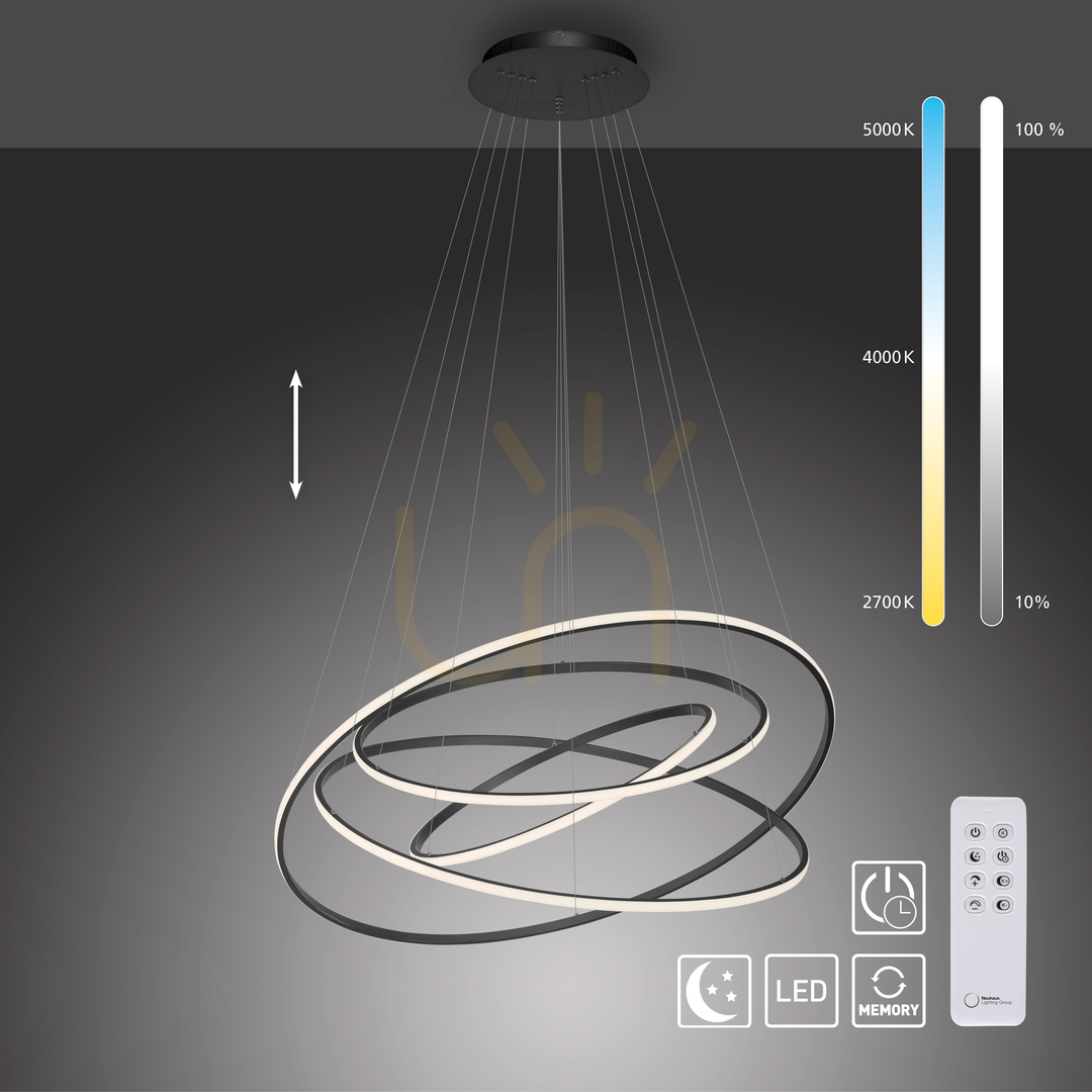 Obejrzyj Lampa Wisząca TESSARA 2124-13 Antracyt 1xLED Lampa Wisząca TESSARA 2124-13 Antracyt 1xLED