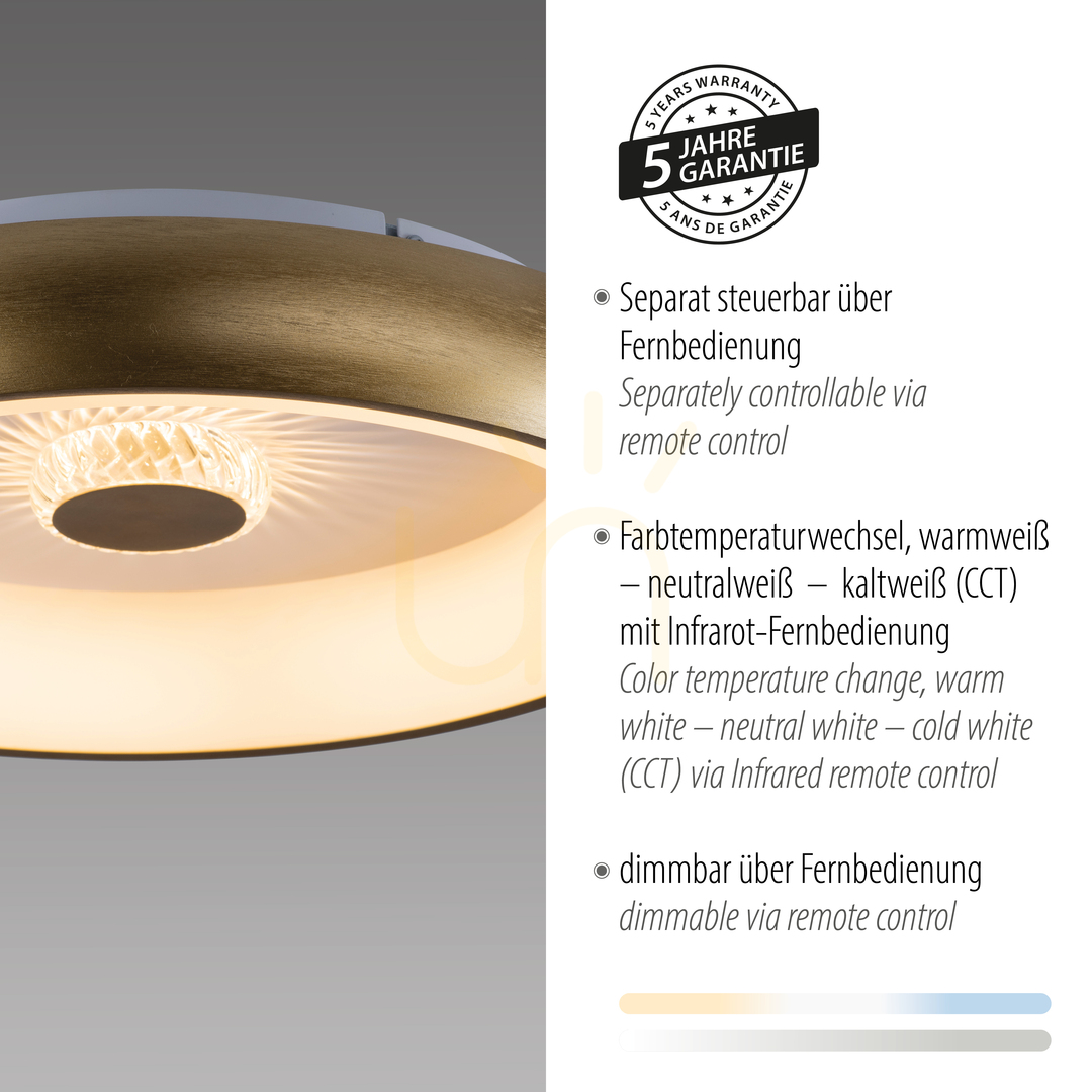 Pokaż Plafon VERTIGO 14384-60 Mosiądz 1xLED Plafon VERTIGO 14384-60 Mosiądz 1xLED