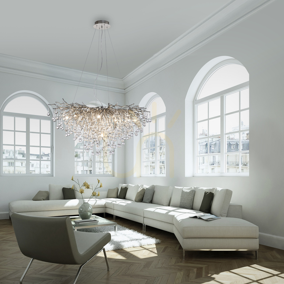 Obejrzyj Lampa Wisząca ICICLE 2192-55 Srebrny 10xG9 Lampa Wisząca ICICLE 2192-55 Srebrny 10xG9