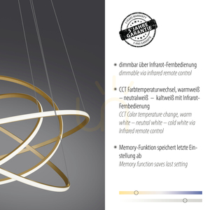 Lampa Wisząca TESSARA 2124-60 Mosiądz 1xLED small 4