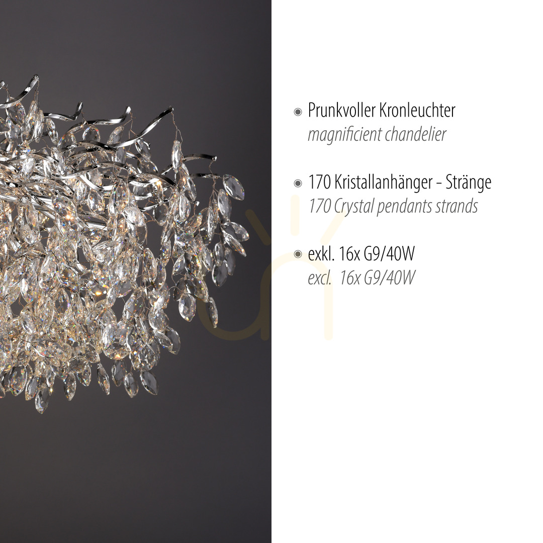 Obejrzyj Lampa Wisząca RICICLE 2037-17 Chrom 16xG9 Lampa Wisząca RICICLE 2037-17 Chrom 16xG9