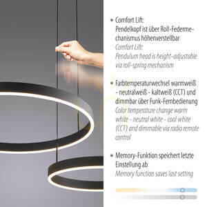 Lampa Wisząca ESKO 2360-18 Czarny 2xLED small 3