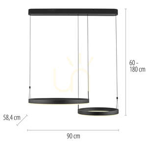 Lampa Wisząca ESKO 2360-18 Czarny 2xLED small 8