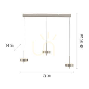 Lampa Wisząca Q-ROTATE 2248-95 Srebrny 3xLED small 8
