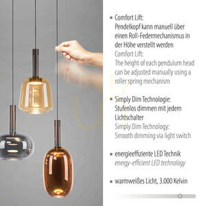 Lampa Wisząca IRIDES 2679-70 Wielokolorowy 3xLED small 3