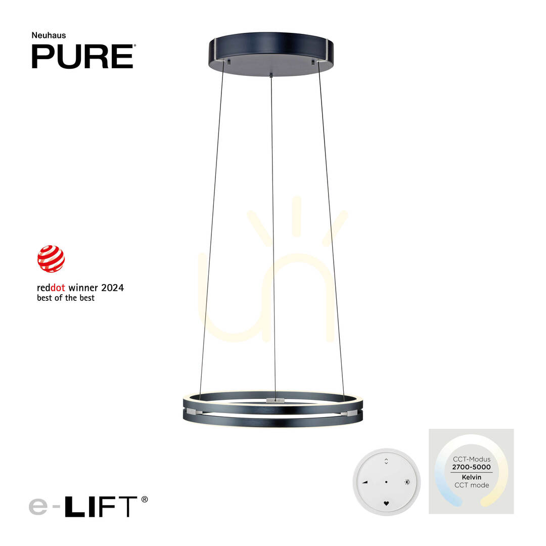 Zobacz Lampa Wisząca PURE E-LOOP 2550-15 Szary 2xLED Lampa Wisząca PURE E-LOOP 2550-15 Szary 2xLED