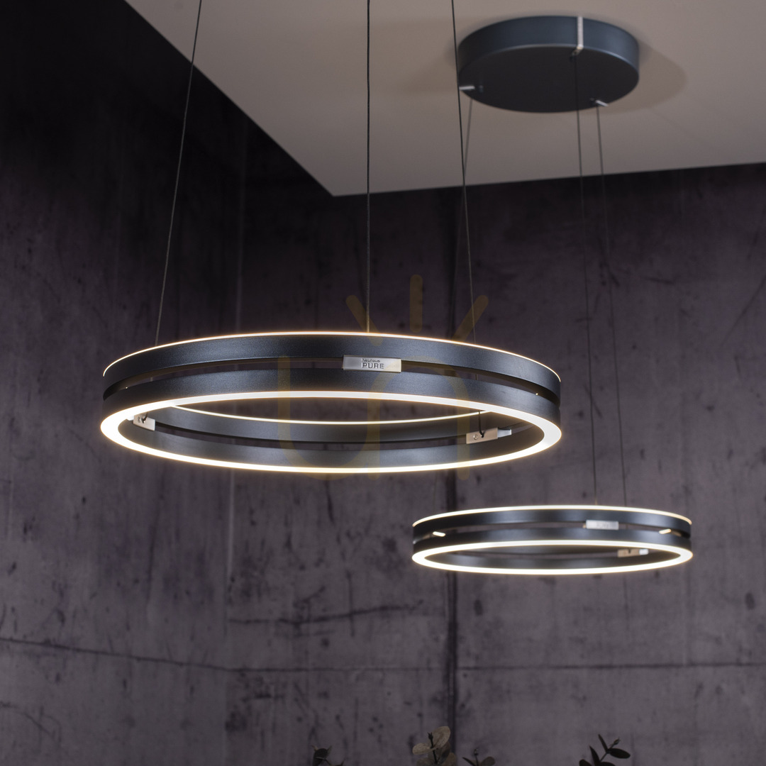 Obejrzyj Lampa Wisząca PURE E-LOOP 2550-15 Szary 2xLED Lampa Wisząca PURE E-LOOP 2550-15 Szary 2xLED