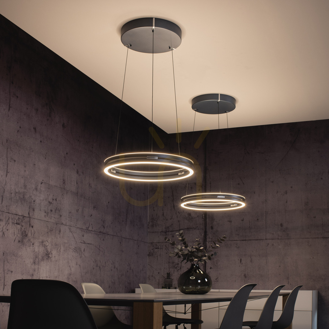 Pokaż Lampa Wisząca PURE E-LOOP 2550-15 Szary 2xLED Lampa Wisząca PURE E-LOOP 2550-15 Szary 2xLED