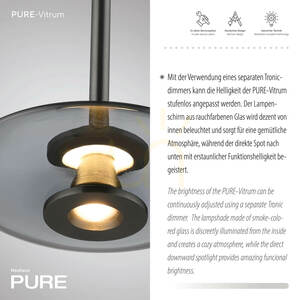 Lampa Wisząca PURE VITRUM 2053-15 Szary 2xLED 3 Lampa Wisząca PURE VITRUM 2053-15 Szary 2xLED small 3