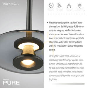 Lampa Wisząca PURE VITRUM 2053-15 Szary 2xLED 4 Lampa Wisząca PURE VITRUM 2053-15 Szary 2xLED small 4