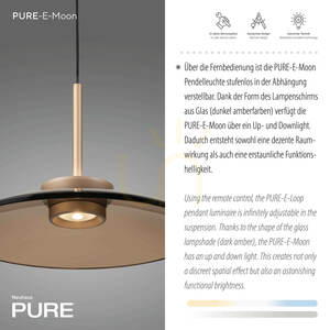 Lampa Wisząca PURE E-MOON 2195-97 Brązowy 2xLED small 3