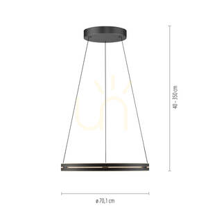 Lampa Wisząca PURE E-LOOP 2551-18 Czarny 2xLED small 8