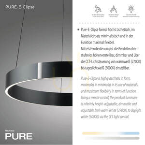 Lampa Wisząca PURE E-CLIPSE 2560-15 Szary 2xLED small 3