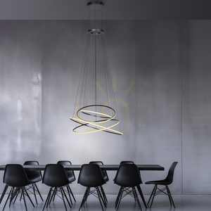 Lampa wisząca Paul Neuhaus PURE E-Flying Rings 2566-15 szara 1xLED, z elektryczną regulacją wysokości small 2