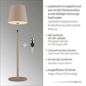 Lampa Stołowa BOTERIA 19251-39 Piaskowy 1xLED small 15