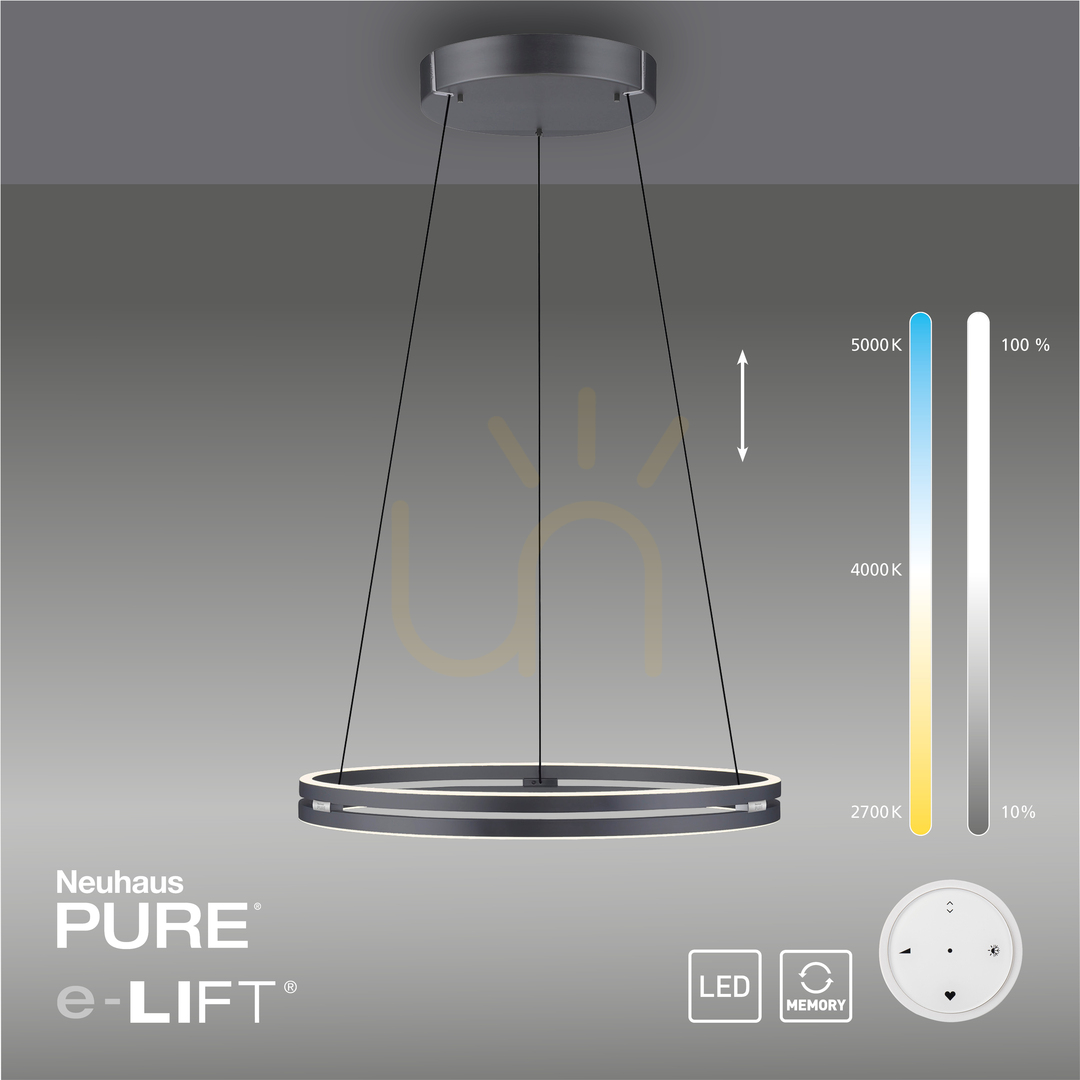 Obejrzyj Lampa Wisząca PURE E-LOOP 2551-15 Szary 2xLED Lampa Wisząca PURE E-LOOP 2551-15 Szary 2xLED