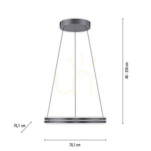 Lampa Wisząca PURE E-LOOP 2551-15 Szary 2xLED 8 Lampa Wisząca PURE E-LOOP 2551-15 Szary 2xLED small 8