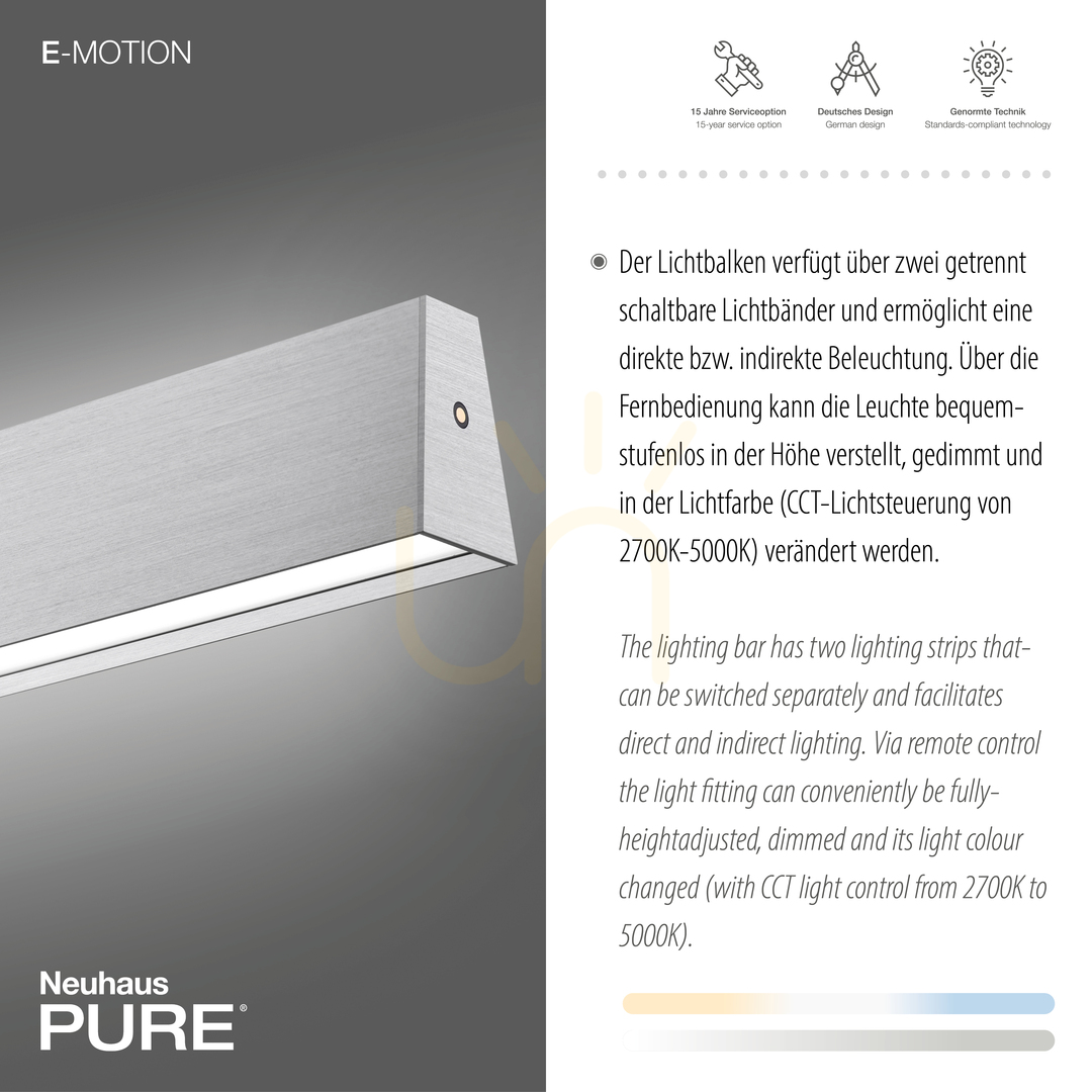 Wyświetl Lampa Wisząca PURE E-MOTION 2570-95 Srebrny 2xLED Lampa Wisząca PURE E-MOTION 2570-95 Srebrny 2xLED