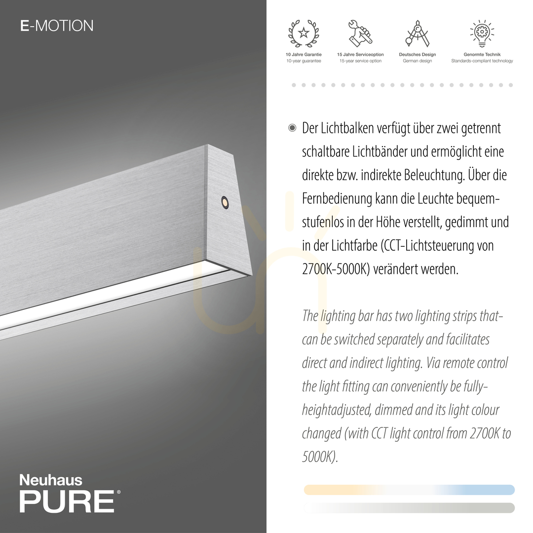 Pokaż Lampa Wisząca PURE E-MOTION 2570-95 Srebrny 2xLED Lampa Wisząca PURE E-MOTION 2570-95 Srebrny 2xLED