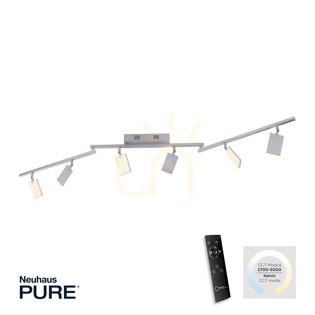 Zobacz Plafon PURE-MIRA 6358-95 Srebrny 6xLED Plafon PURE-MIRA 6358-95 Srebrny 6xLED