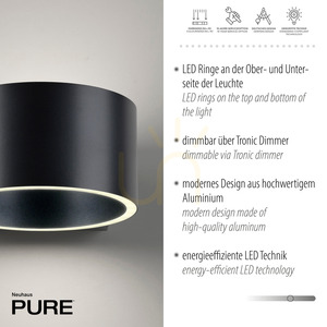 Kinkiet PURE CLIPSE 8561-15 Szary 2xLED 3 Kinkiet PURE CLIPSE 8561-15 Szary 2xLED small 3