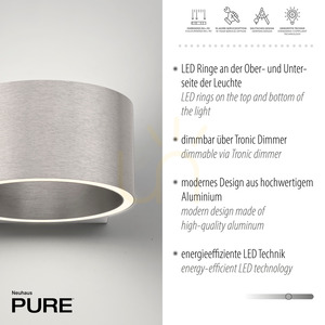 Kinkiet PURE CLIPSE 8561-95 Srebrny 2xLED 3 Kinkiet PURE CLIPSE 8561-95 Srebrny 2xLED small 3