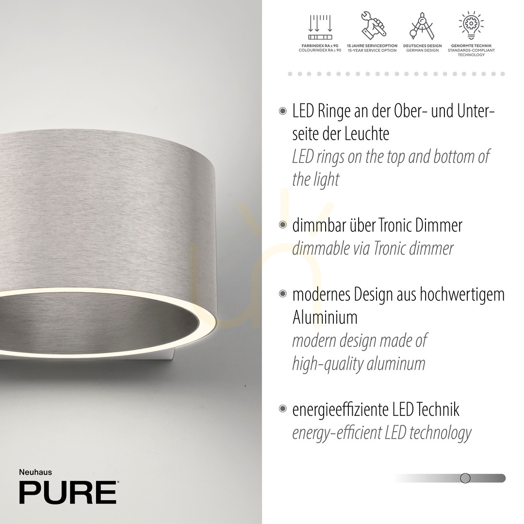 Wyświetl Kinkiet PURE CLIPSE 8561-95 Srebrny 2xLED Kinkiet PURE CLIPSE 8561-95 Srebrny 2xLED