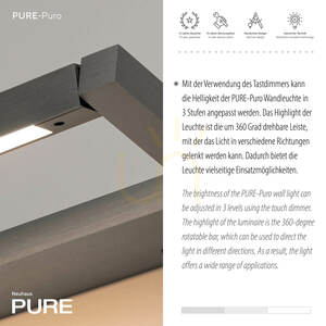 Kinkiet PURE PURO 9113-15 Szary 1xLED small 4
